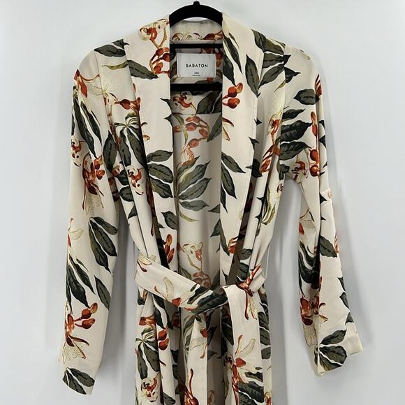 Babaton Aritzia Long Sleeve Kahlo Robe Jacket - Bone/Orange - XXS - Picture 2 of 10